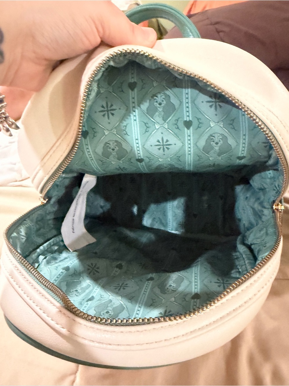 Disney Teal & Cream Lady Graphic Mini Backpack - Picture 4 of 15